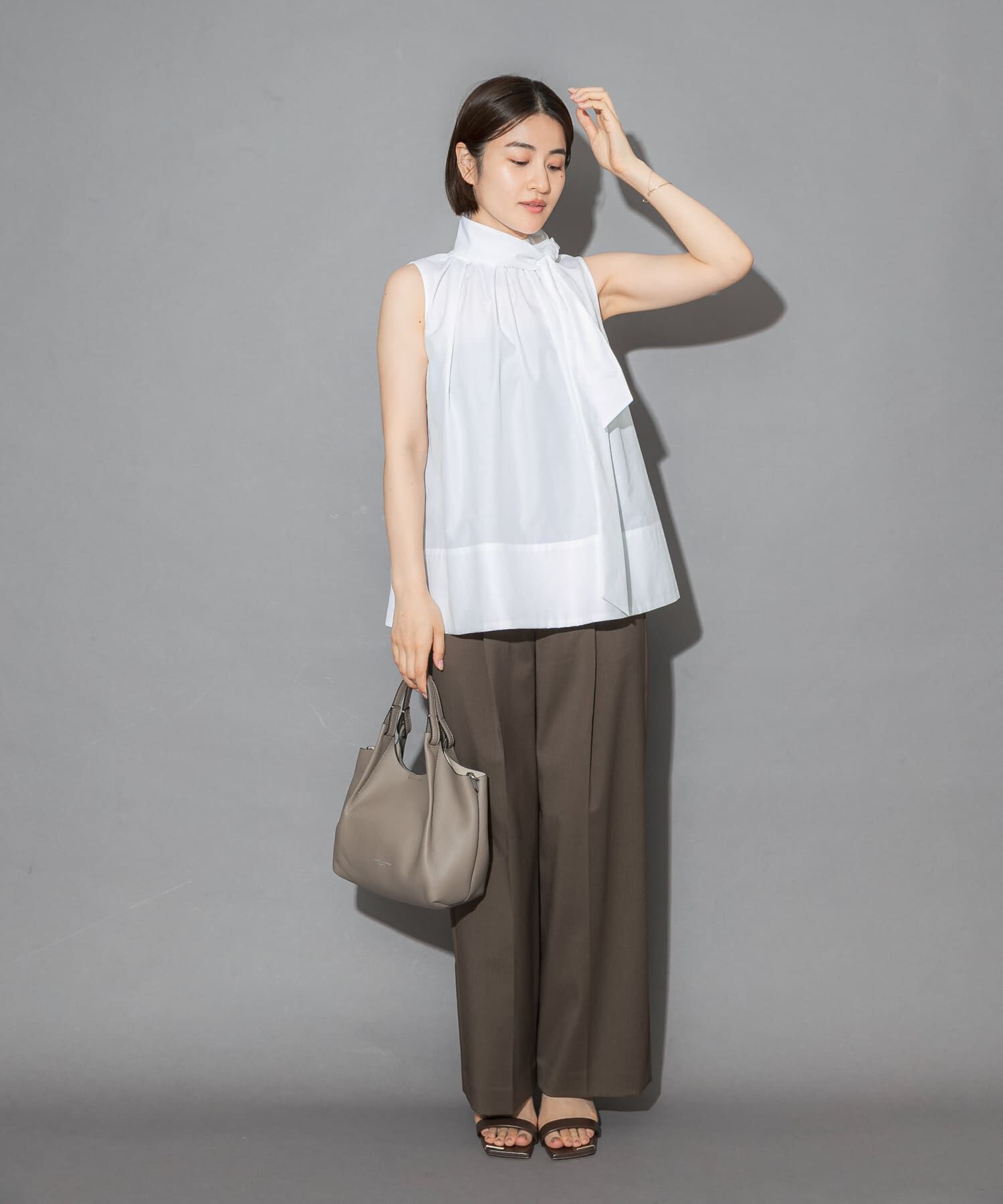 URBAN RESEARCH ROSSO「ウエストマークハイネックシャツブラウス」|シャツ・ブラウス|