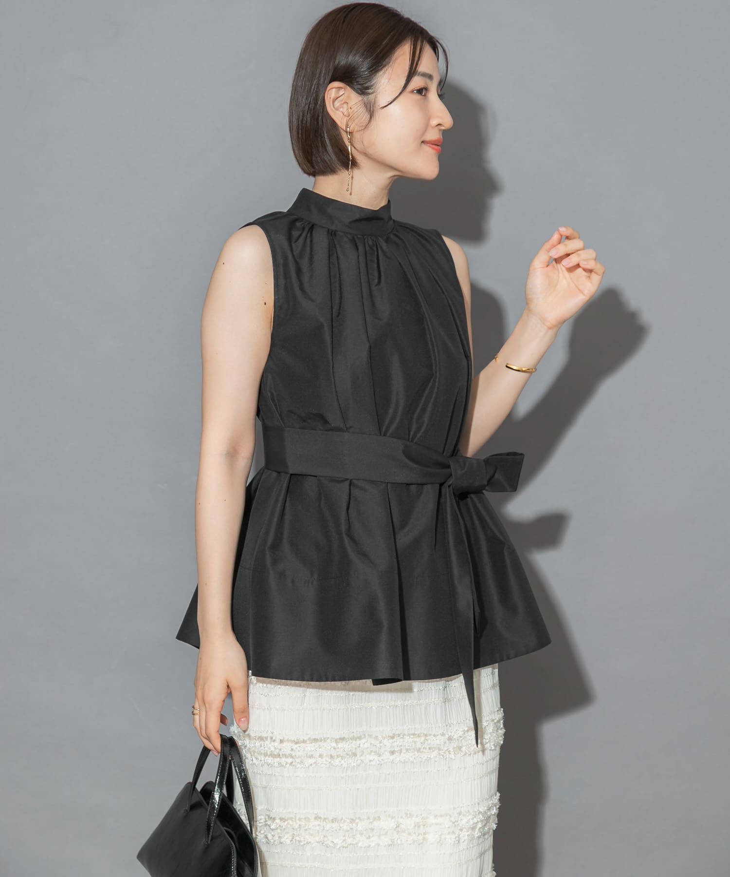 URBAN RESEARCH ROSSO「ウエストマークハイネックシャツブラウス」|シャツ・ブラウス|