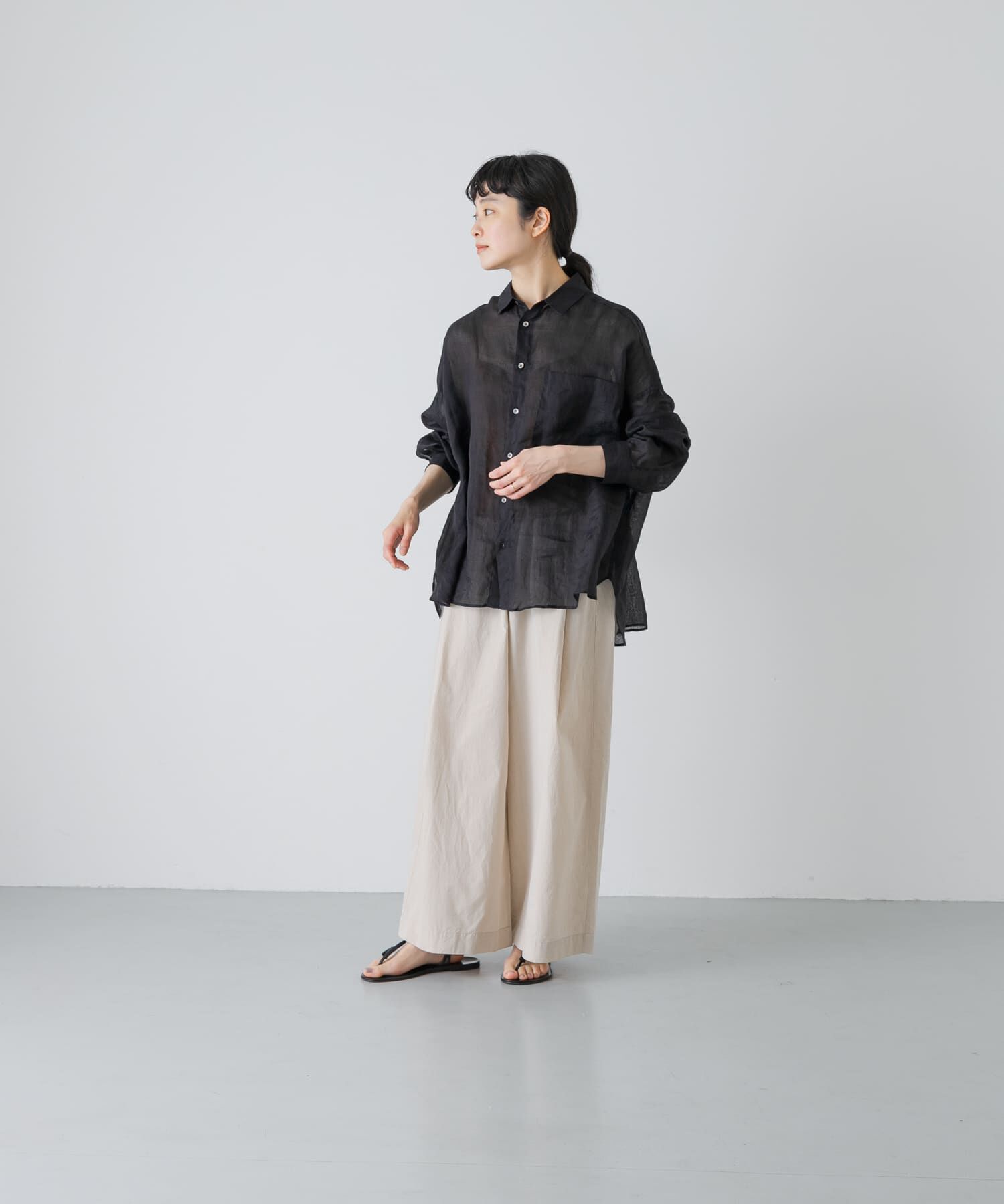 かぐれ「ラミーワイドシアーシャツ」|シャツ・ブラウス|