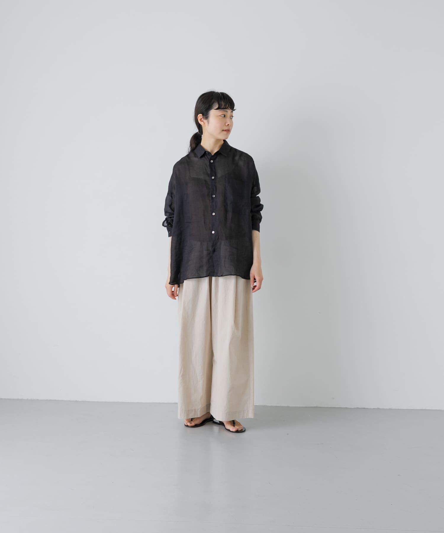 かぐれ「ラミーワイドシアーシャツ」|シャツ・ブラウス|