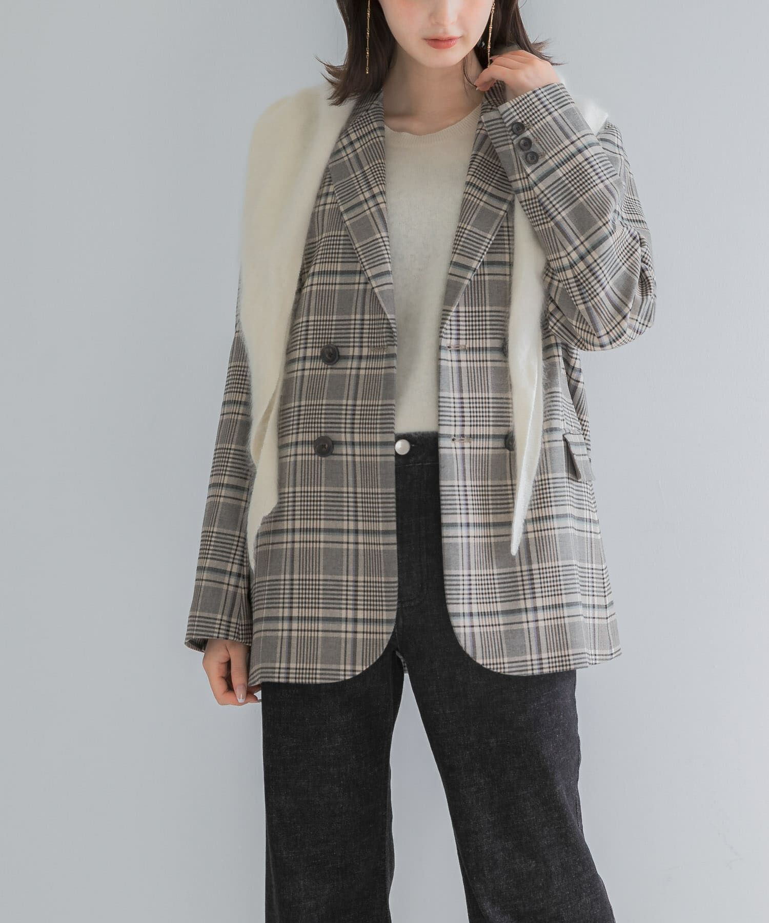 URBAN RESEARCH ROSSO「チェックテーラードフォルムジャケット」|その他|
