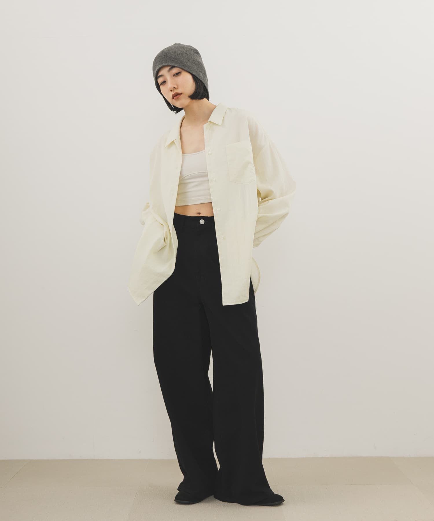  「シンプルニットビーニー」|ニット帽|