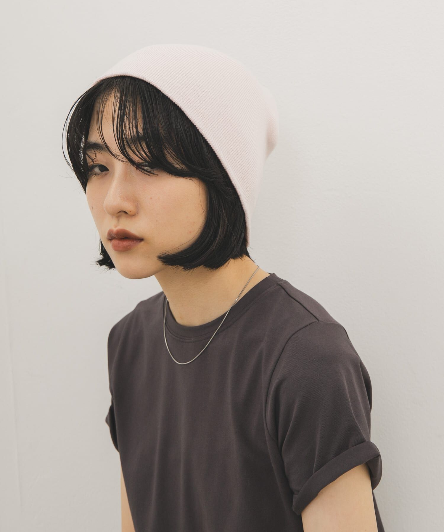  「シンプルニットビーニー」|ニット帽|