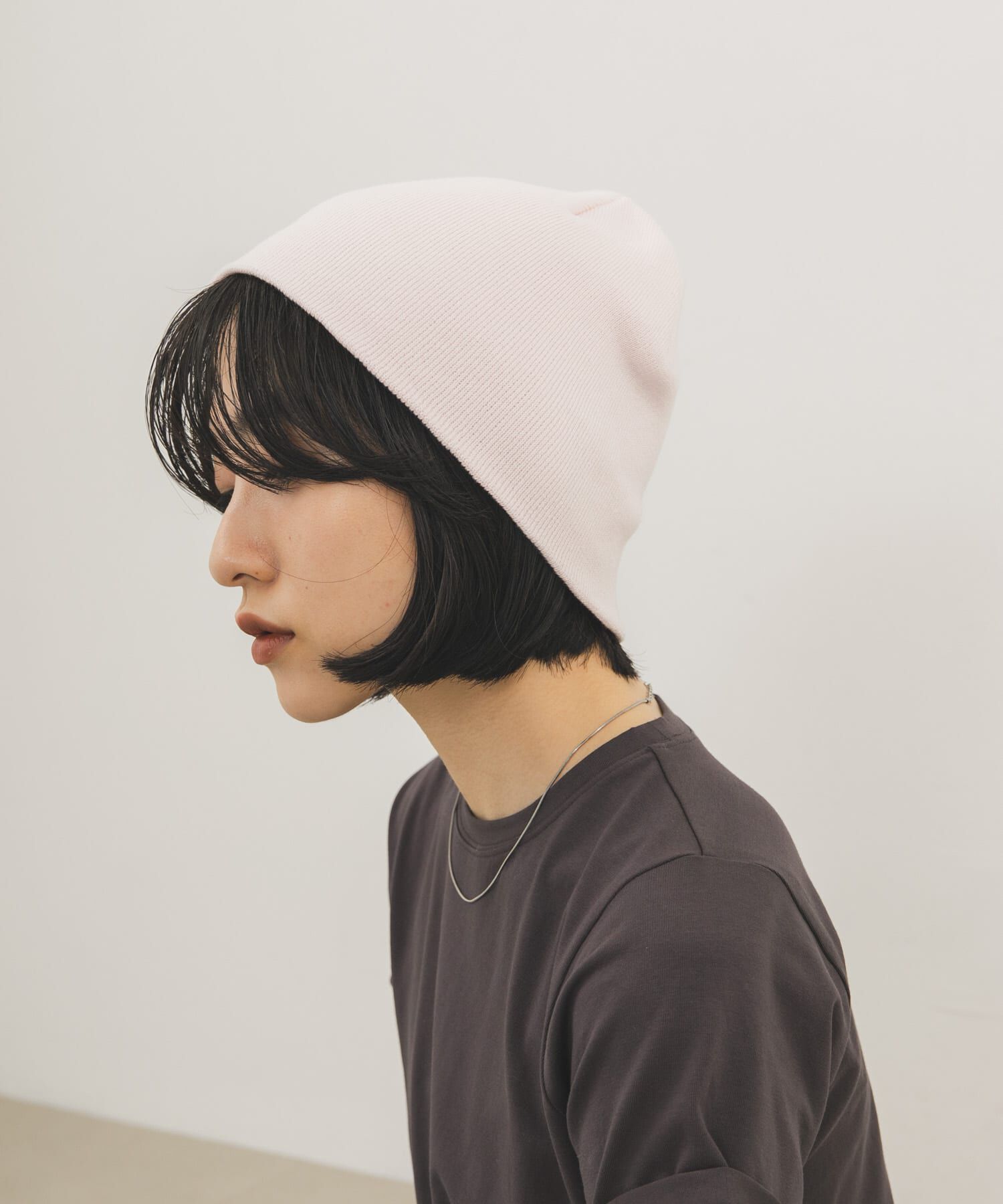  「シンプルニットビーニー」|ニット帽|