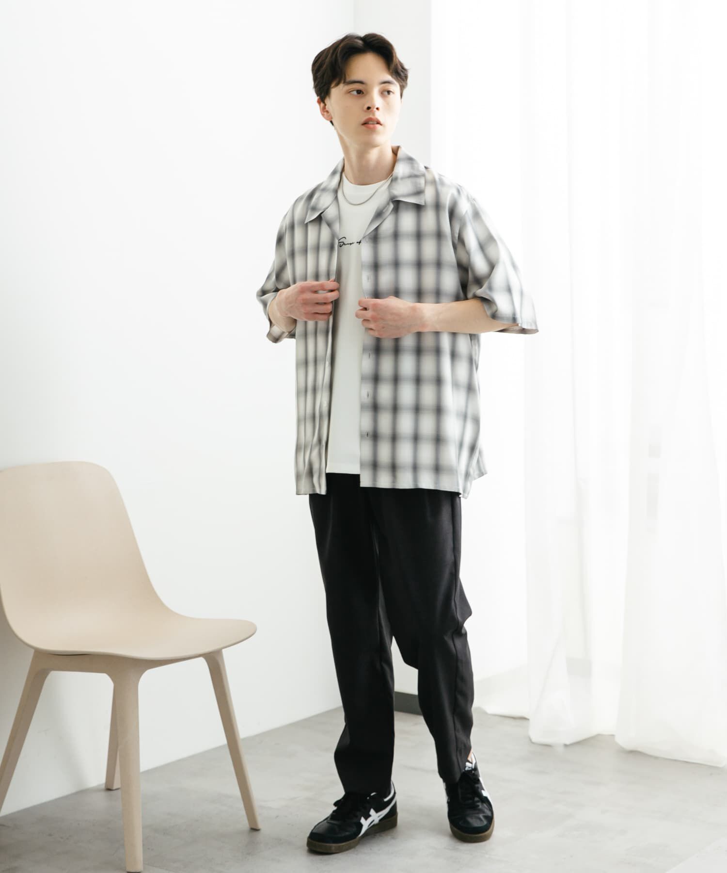 SENSE OF PLACE by URBAN RESEARCH「『ユニセックス』オンブレーチェックショートスリーブシャツ」|シャツ・ブラウス|