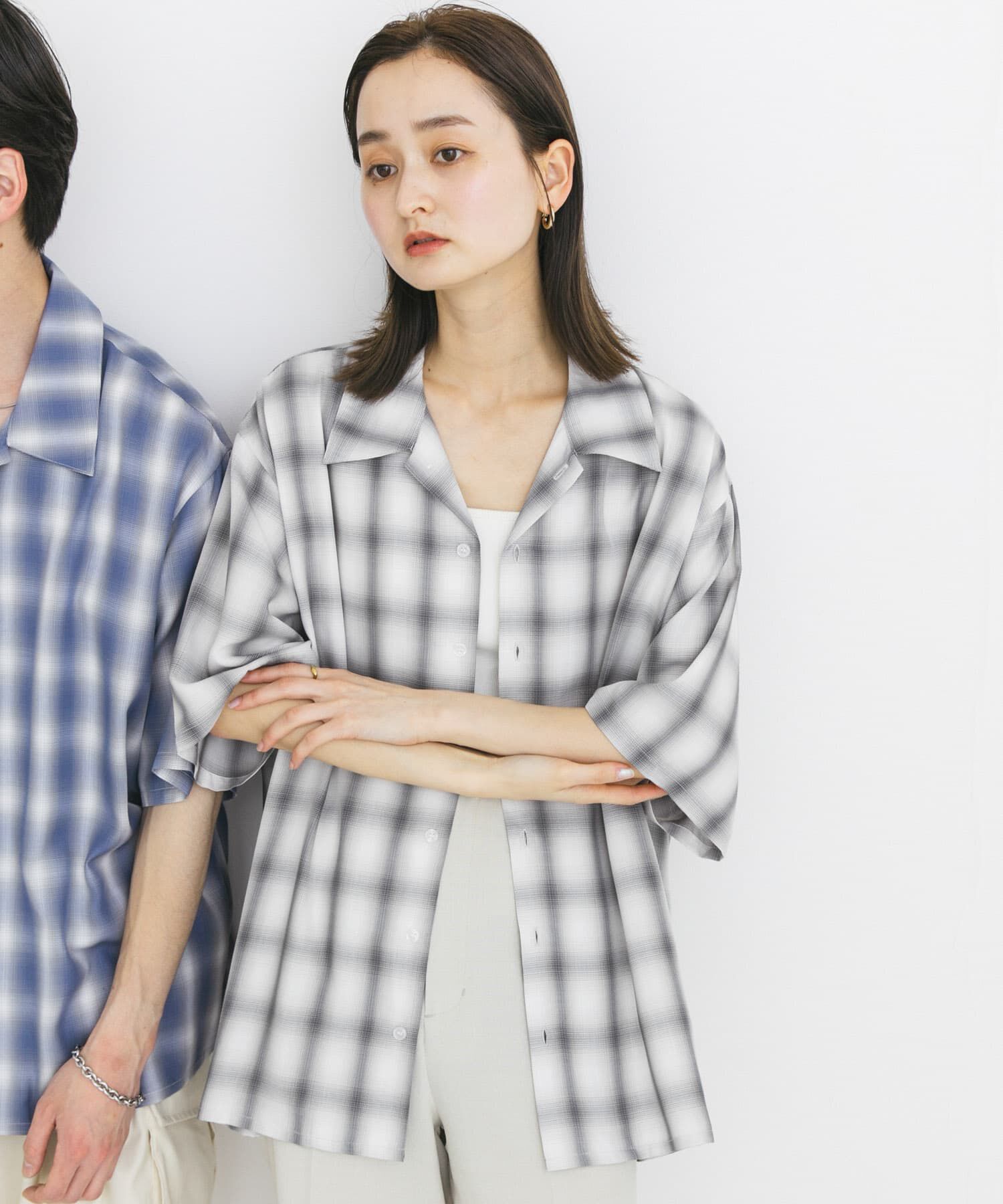 SENSE OF PLACE by URBAN RESEARCH「『ユニセックス』オンブレーチェックショートスリーブシャツ」|シャツ・ブラウス|