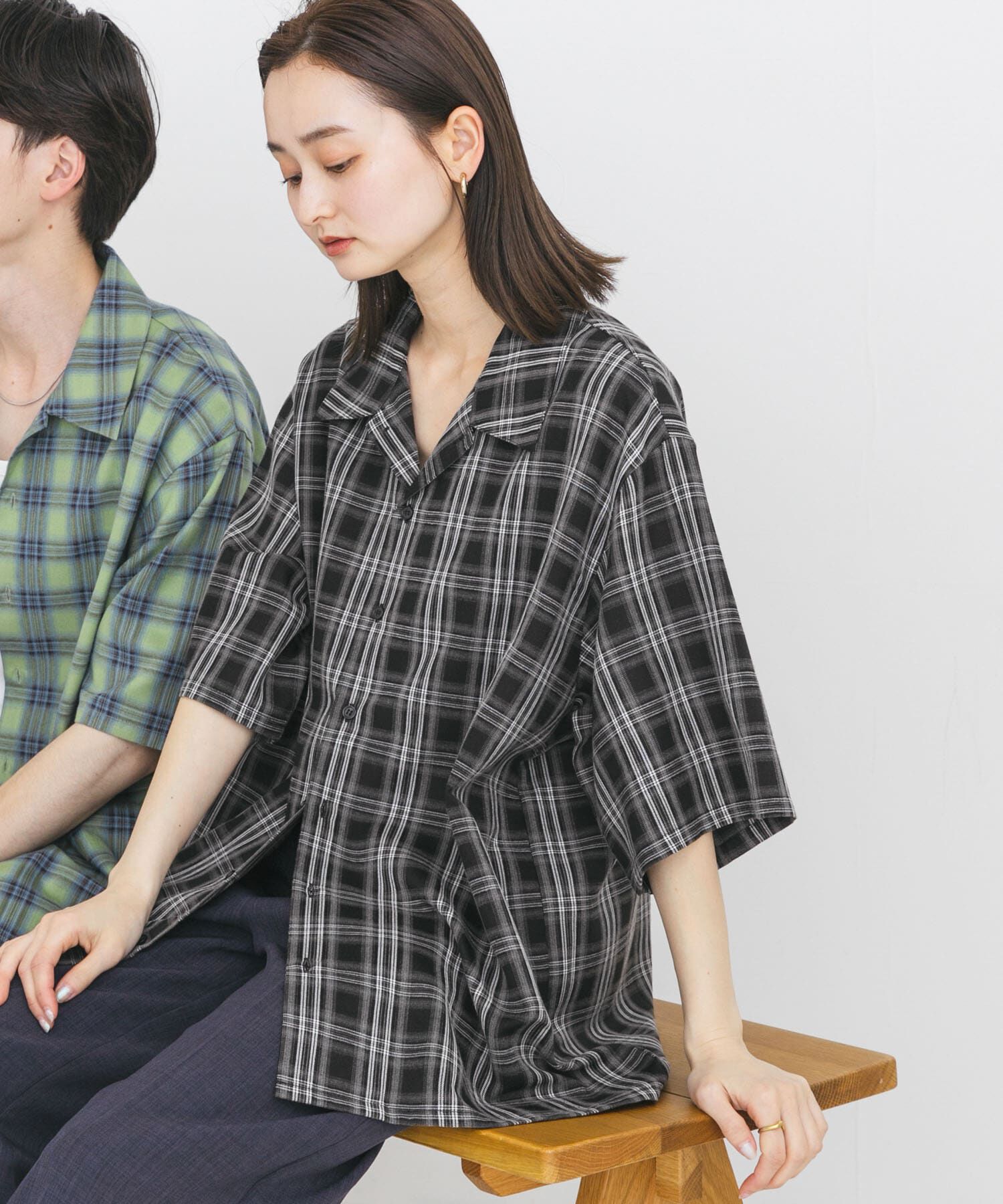 SENSE OF PLACE by URBAN RESEARCH「『ユニセックス』オンブレーチェックショートスリーブシャツ」|シャツ・ブラウス|