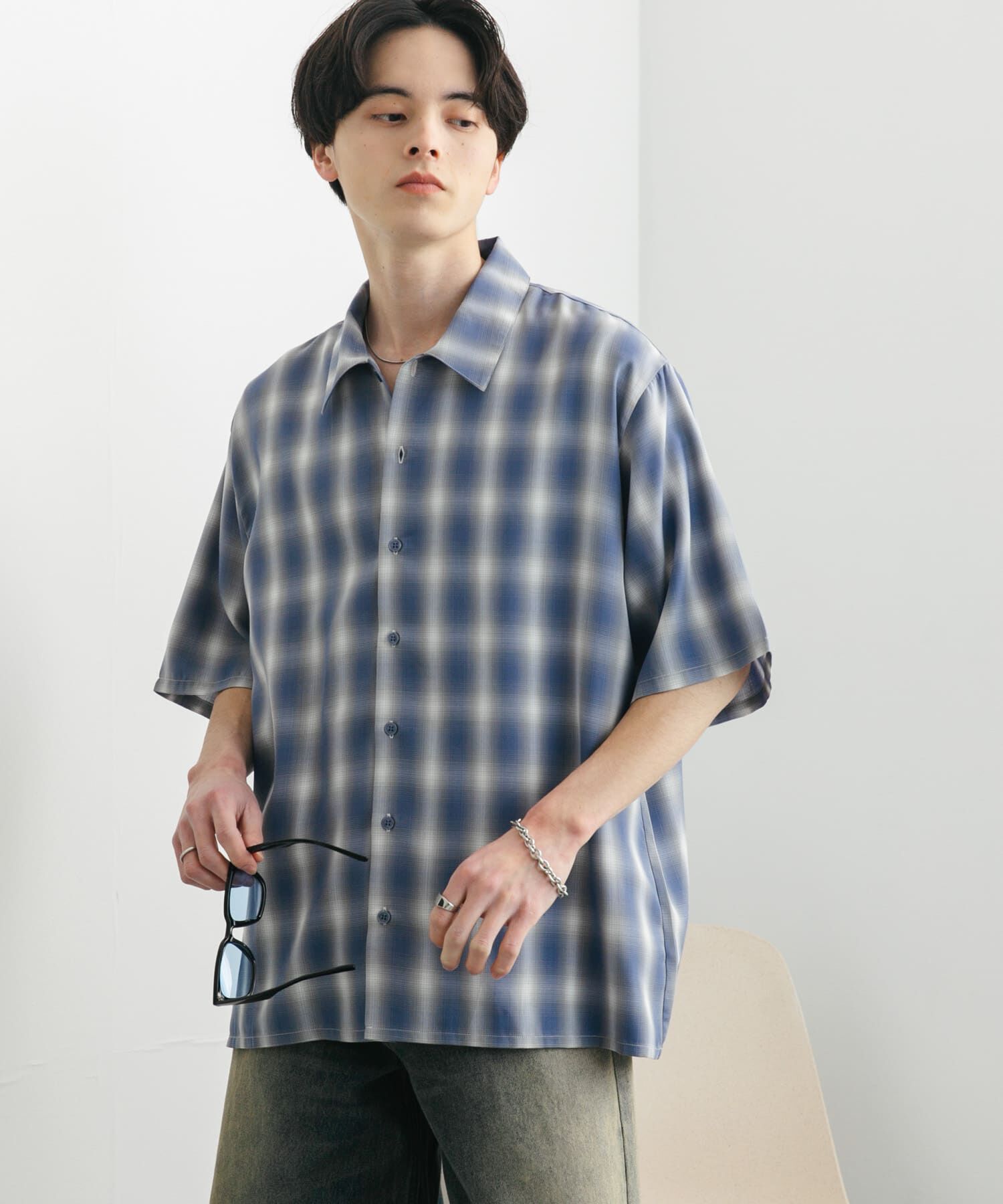 SENSE OF PLACE by URBAN RESEARCH「『ユニセックス』オンブレーチェックショートスリーブシャツ」|シャツ・ブラウス|