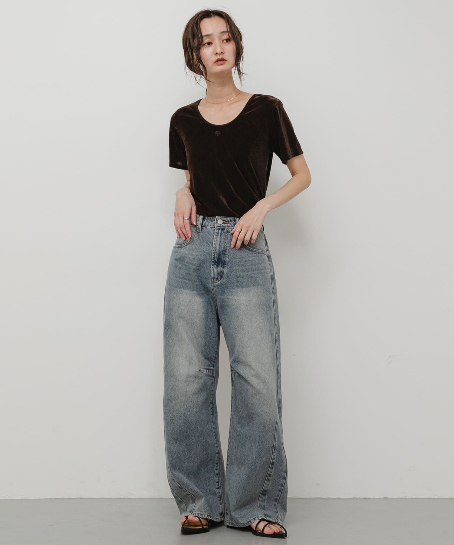 SENSE OF PLACE by URBAN RESEARCH「2WAYシシュウベロアTシャツ」|Tシャツ・カットソー|