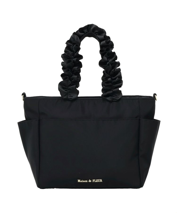 Maison de FLEUR「撥水加工フリルハンドル2Wayトートバッグ」|トートバッグ|