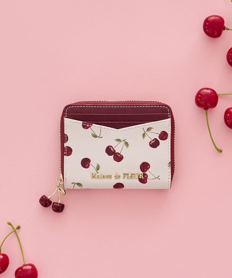 Maison de FLEUR「リーフ付きチェリーカードケース」|財布|