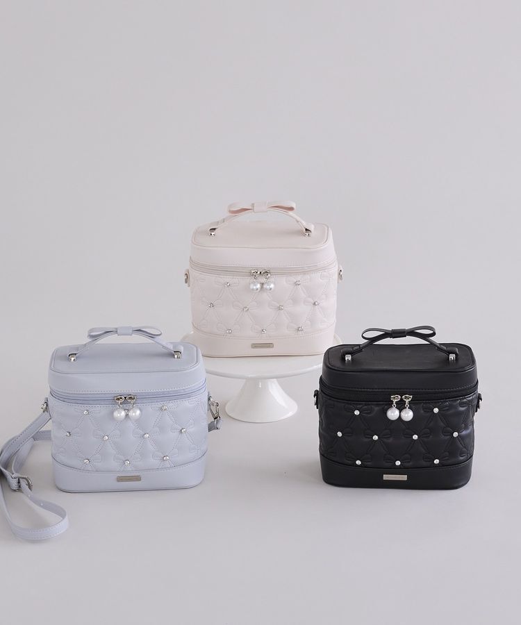 Maison de FLEUR「【2Way】リボンキルティングキューブショルダーバッグ」|ショルダー・メッセンジャー|