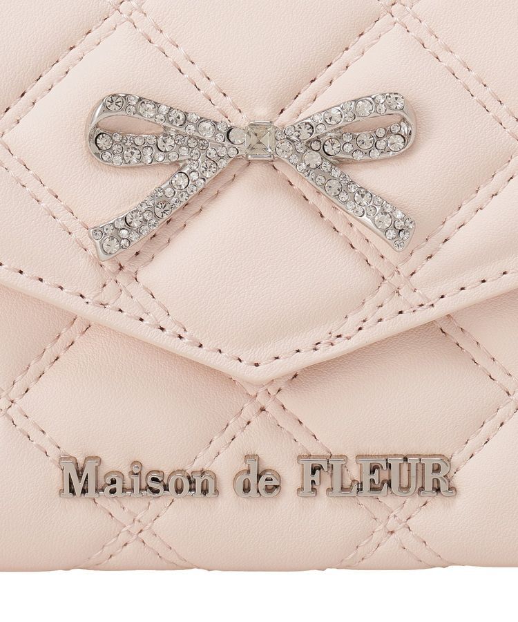 Maison de FLEUR「リボンビジューキルティングウォレット」|財布|