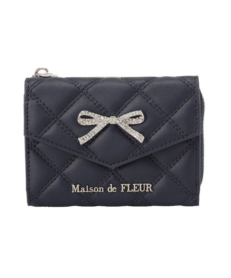 Maison de FLEUR「リボンビジューキルティングウォレット」|財布|