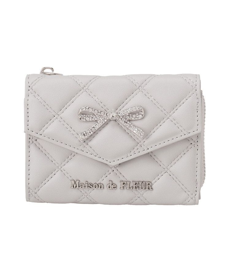 Maison de FLEUR「リボンビジューキルティングウォレット」|財布|