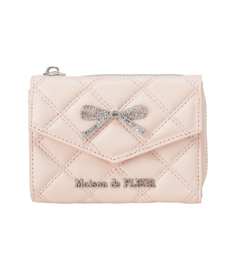 Maison de FLEUR「リボンビジューキルティングウォレット」|財布|
