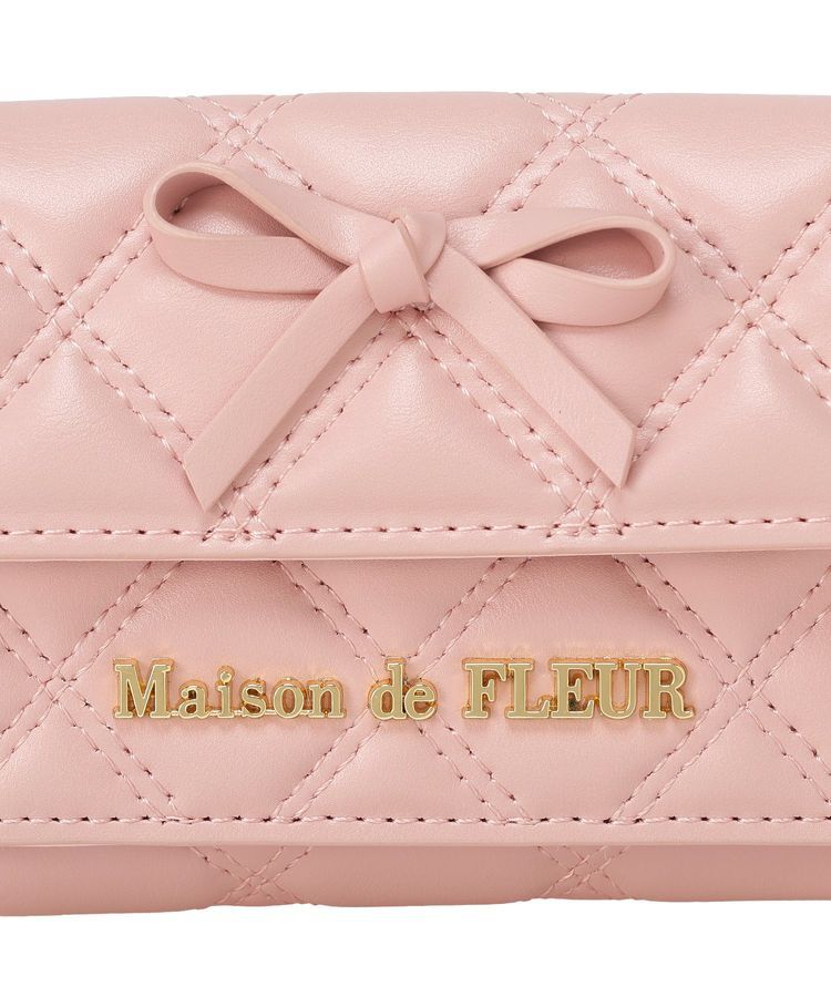 Maison de FLEUR「リボンチャームキルティングプチウォレット」|財布|