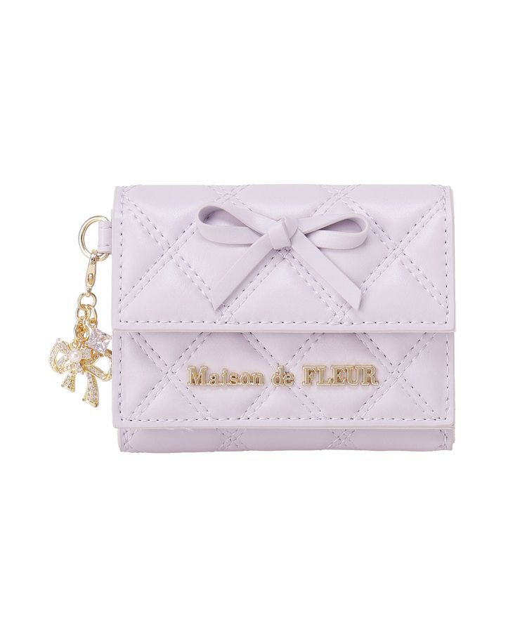 Maison de FLEUR「リボンチャームキルティングプチウォレット」|財布|