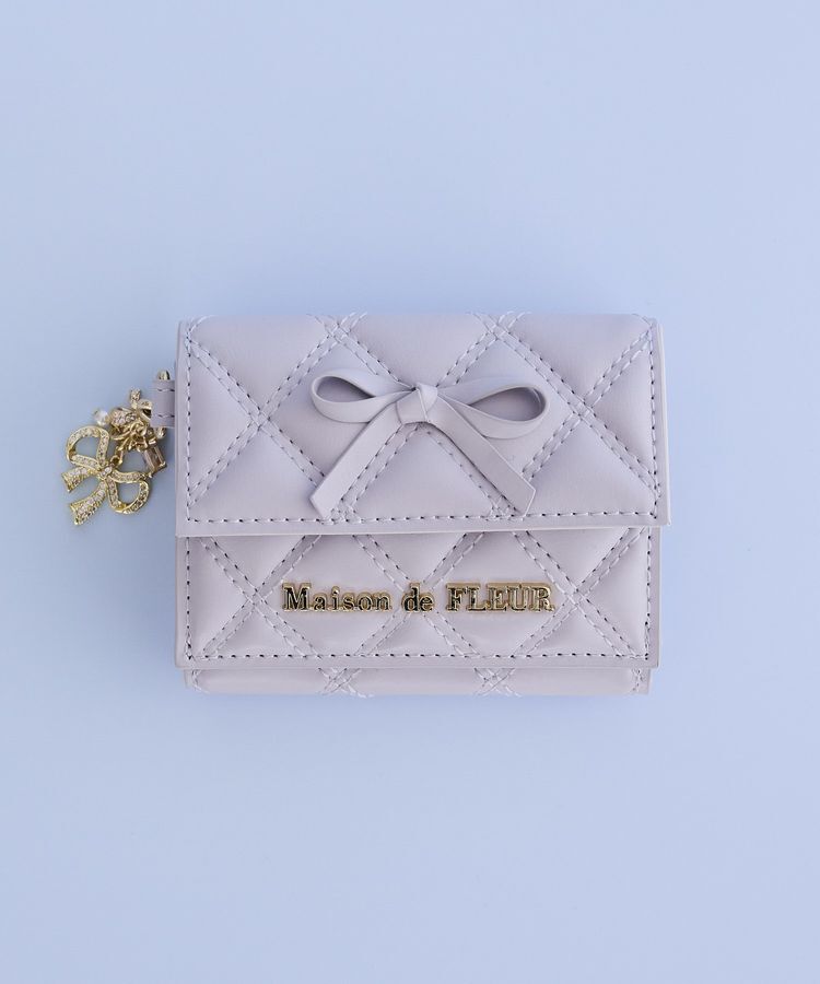 Maison de FLEUR「リボンチャームキルティングプチウォレット」|財布|