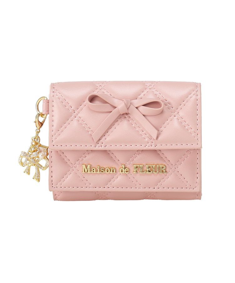Maison de FLEUR「リボンチャームキルティングプチウォレット」|財布|