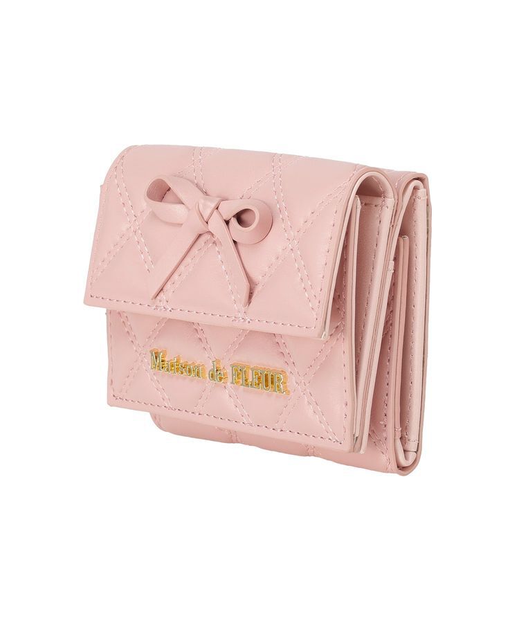 Maison de FLEUR「リボンチャームキルティングプチウォレット」|財布|