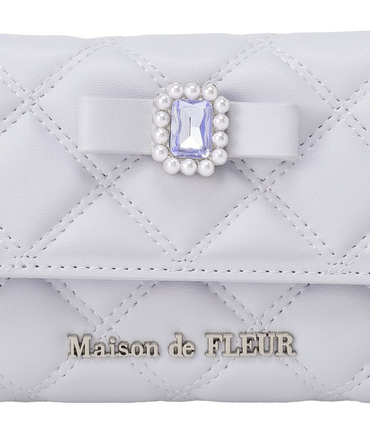 Maison de FLEUR「ビジューリボンキルティングウォレット」|財布|