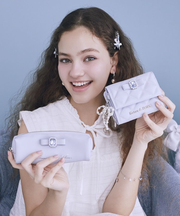 Maison de FLEUR「ビジューリボンキルティングウォレット」|財布|