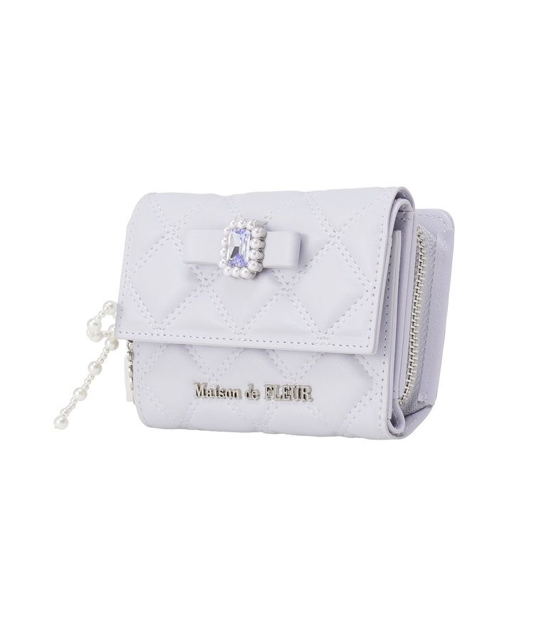Maison de FLEUR「ビジューリボンキルティングウォレット」|財布|