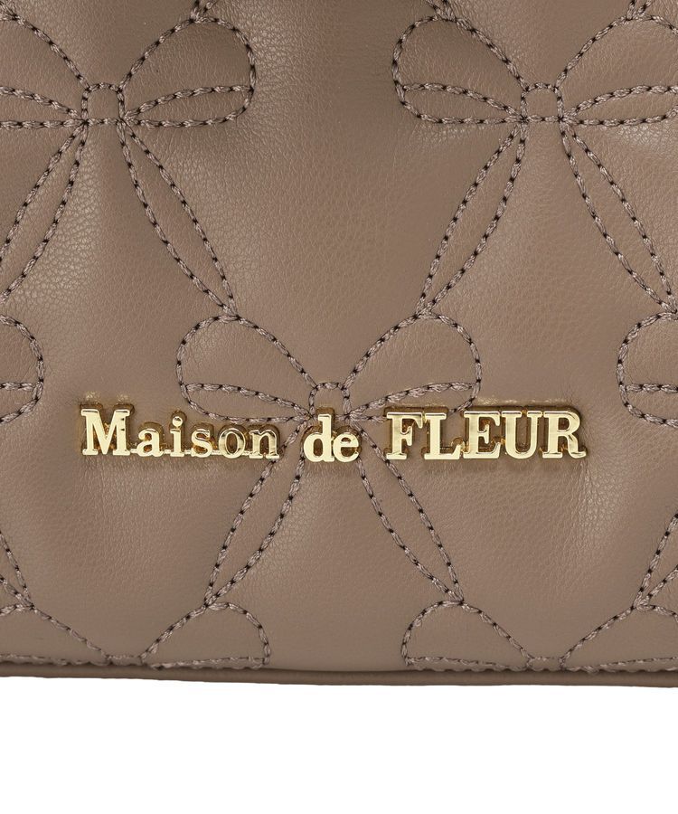 Maison de FLEUR「スカーフ付きリボンキルティング2Wayスクエアトート」|ハンドバッグ|