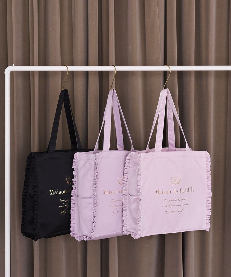 Maison de FLEUR「サテンフリルスクエアトートバッグ」|トートバッグ|