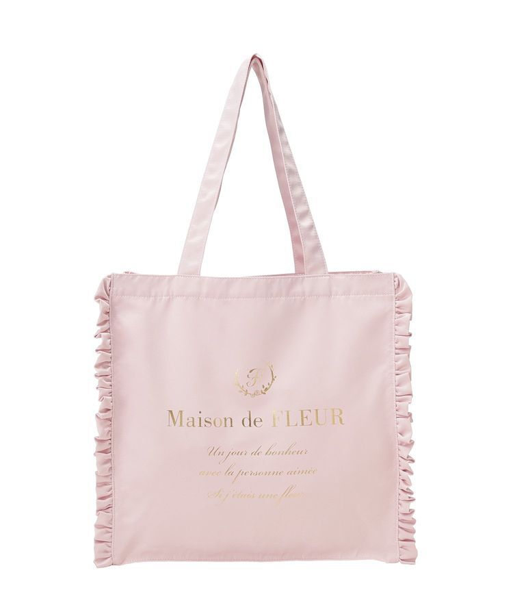 Maison de FLEUR「サテンフリルスクエアトートバッグ」|トートバッグ|