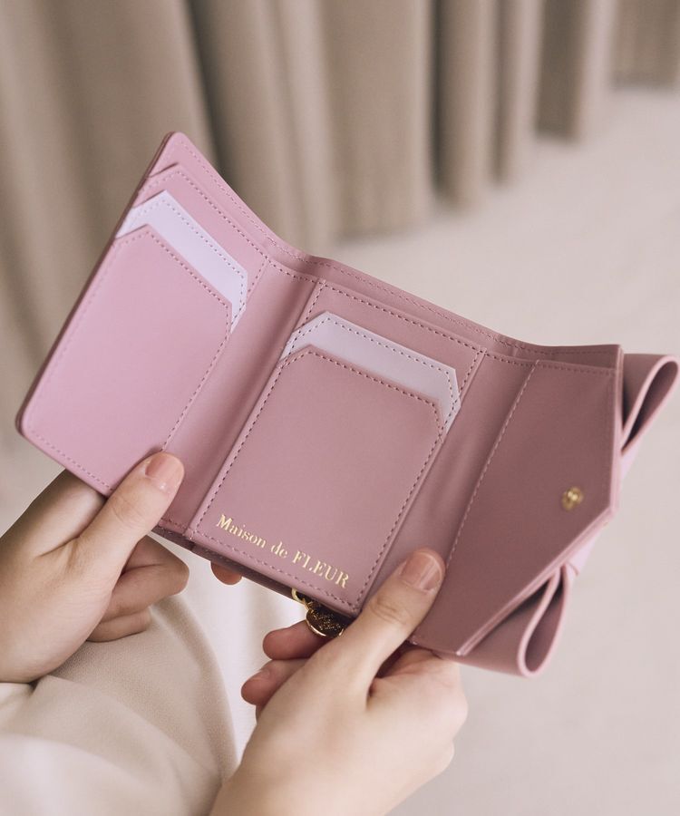 Maison de FLEUR「ツイードFリボンミニウォレット」|財布|