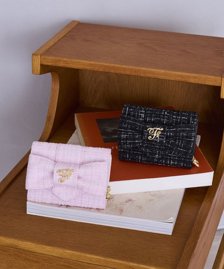 Maison de FLEUR「ツイードFリボンミニウォレット」|財布|