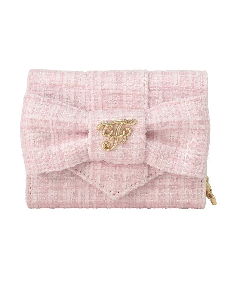 Maison de FLEUR「ツイードFリボンミニウォレット」|財布|