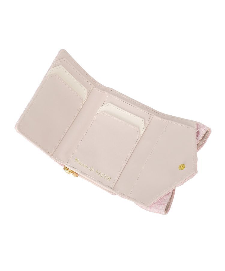 Maison de FLEUR「ツイードFリボンミニウォレット」|財布|