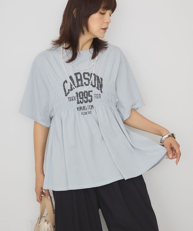 AMERICAN HOLIC「シャーリングプリントTシャツ」|Tシャツ・カットソー|Light Gray
