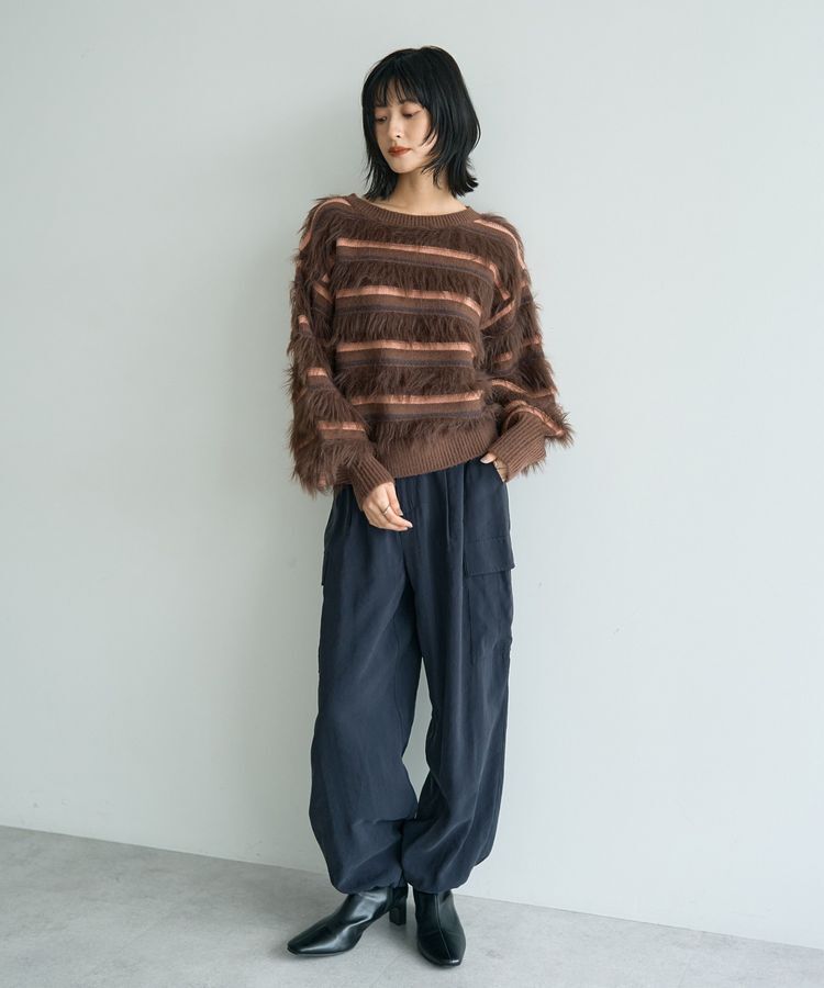 YECCA VECCA「フェザーマルチボーダーニット」|ニット・セーター|