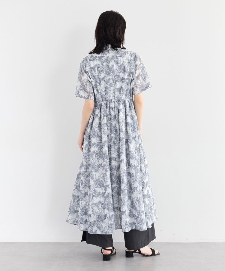 YECCA VECCA「サファリ柄フレアシャツワンピース」|ワンピース|