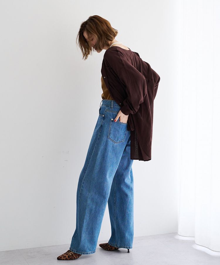 YECCA VECCA「ドライタッチシアーバンドカラーシャツ」|シャツ・ブラウス|