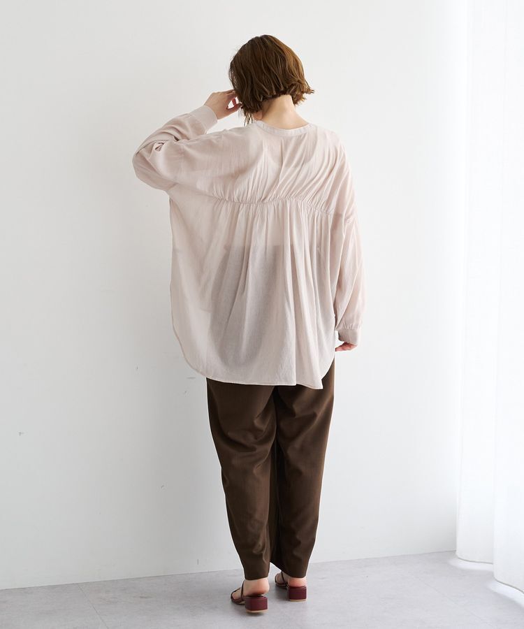 YECCA VECCA「ドライタッチシアーバンドカラーシャツ」|シャツ・ブラウス|