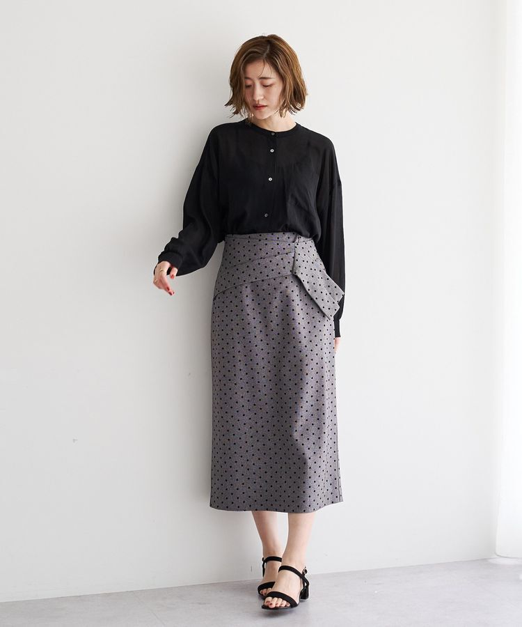 YECCA VECCA「ドライタッチシアーバンドカラーシャツ」|シャツ・ブラウス|
