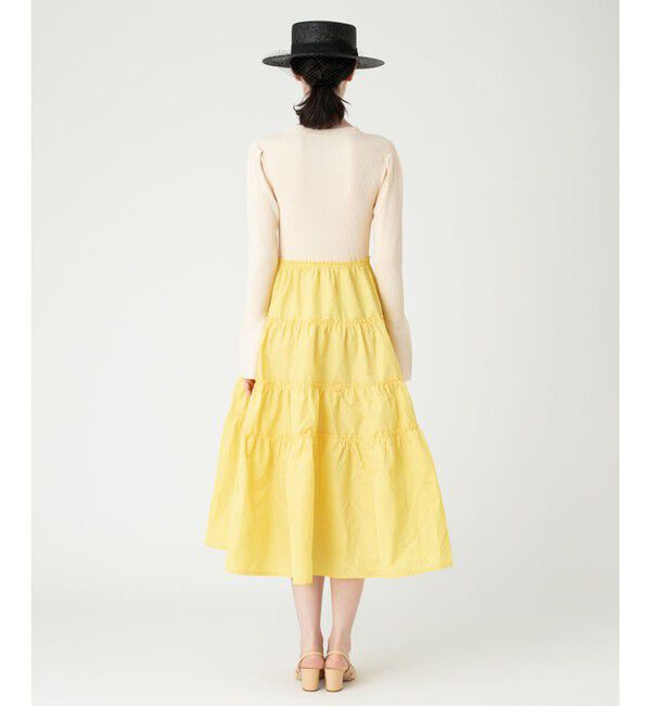 LOULOU WILLOUGHBY「【LOULOU WILLOUGHBY】タフタティアードニットワンピース」|ワンピース|
