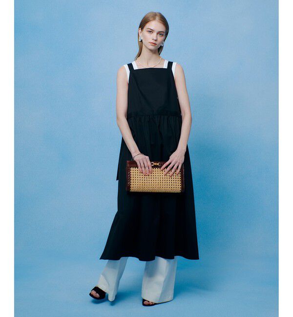 LOULOU WILLOUGHBY「コットンサテンエプロンワンピース」|ワンピース|