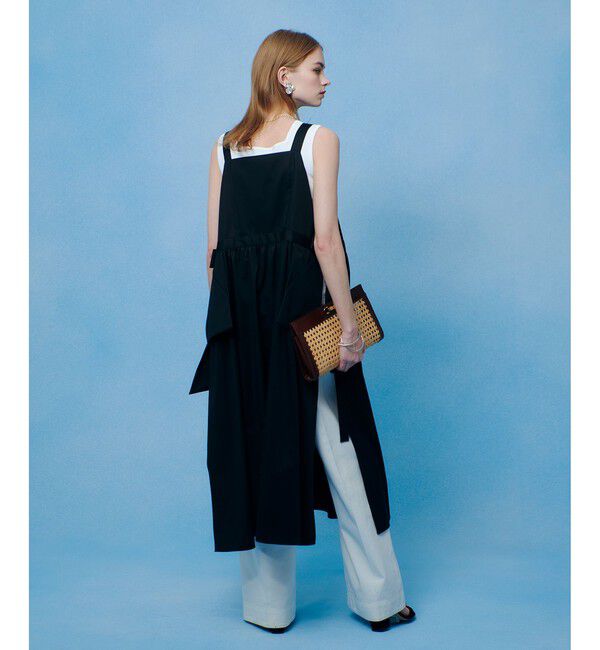 LOULOU WILLOUGHBY「コットンサテンエプロンワンピース」|ワンピース|