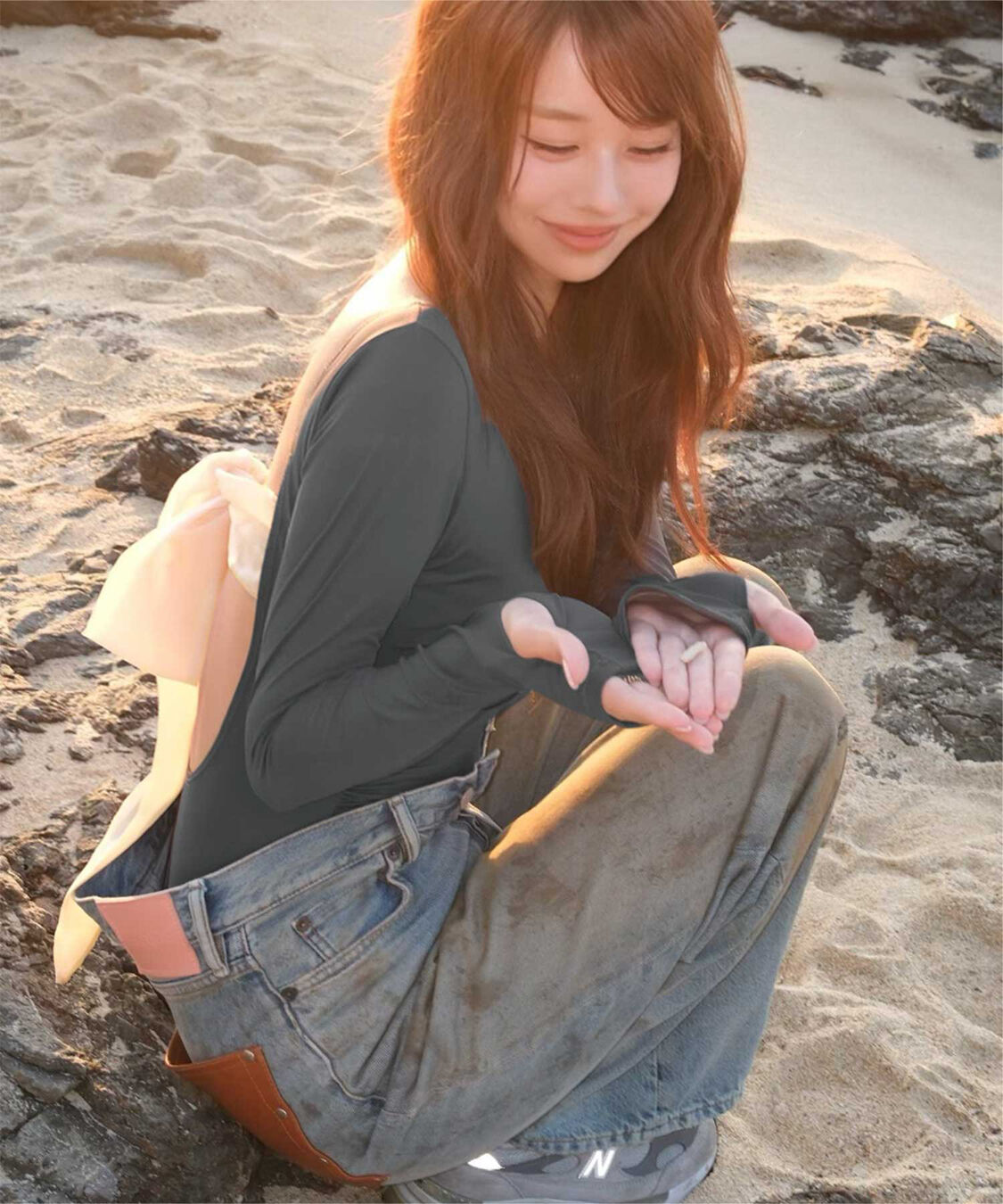 SEA DRESS「【いつきさんコラボアイテム】バックオープンリボン長袖ワンピース/水着」|コンビネゾン|