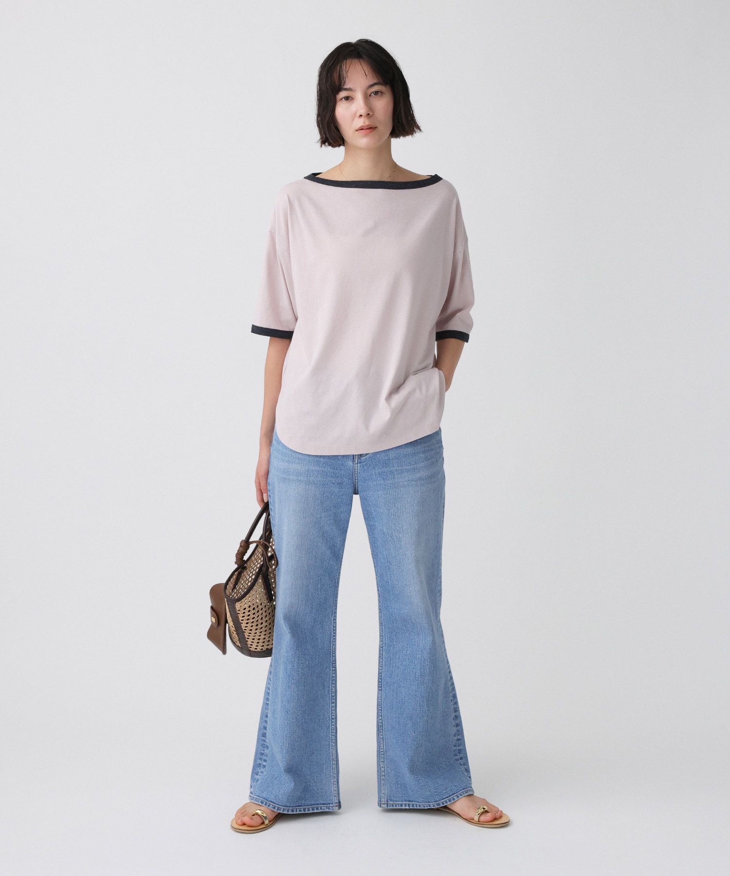 BABYLONE「バイカラーカットソー/マシンウォッシャブル」|Tシャツ・カットソー|