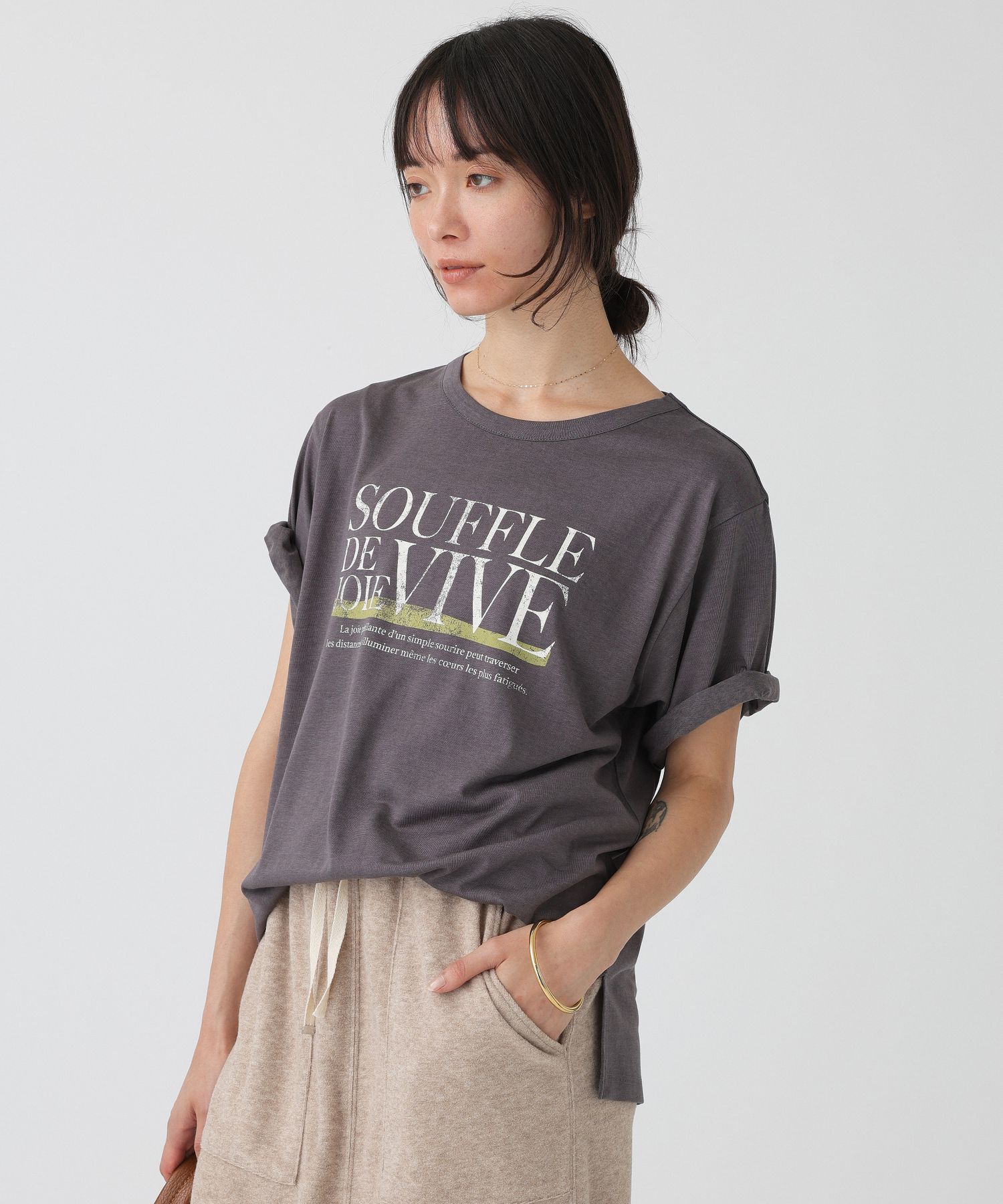  「【81BRANCA】＜別注＞Souffle TEE				」|Tシャツ・カットソー|ダークブラウン