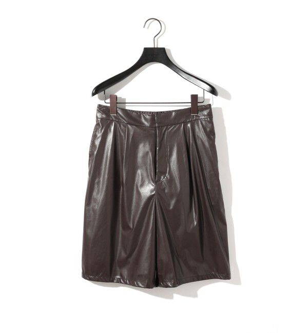 MIDIUMISOLID「MIDIUMISOLID for Ladies シンセティックレザーショートパンツ」|その他|ブラウン