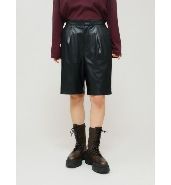 MIDIUMISOLID「MIDIUMISOLID for Ladies シンセティックレザーショートパンツ」|その他|