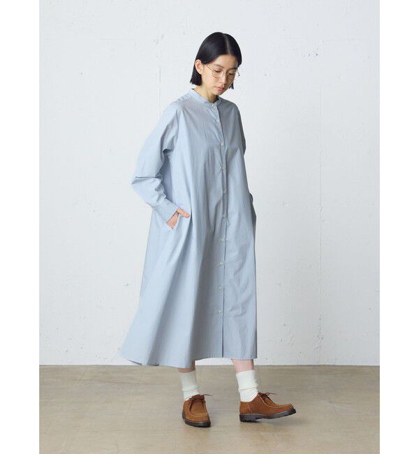 MidiUmi「MidiUmi Aラインバンドカラーシャツワンピース」|ワンピース|